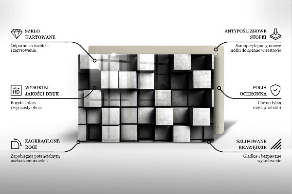 Protection plaque induction Carrés 3D abstraits