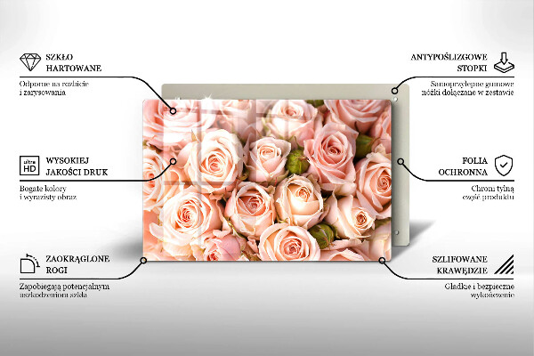 Protection plaque induction Bouquet de roses délicates