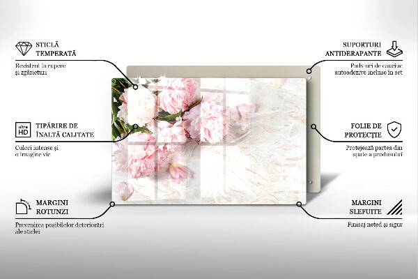 Protection plaque induction Fleurs de roses délicates