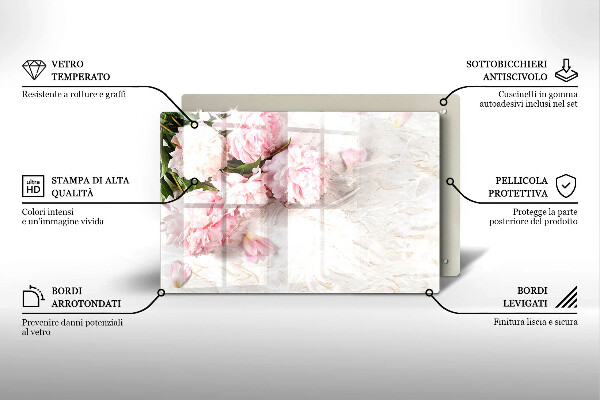 Protection plaque induction Fleurs de roses délicates