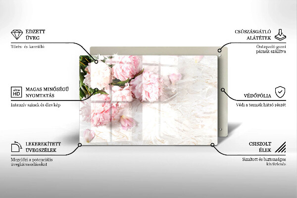 Protection plaque induction Fleurs de roses délicates