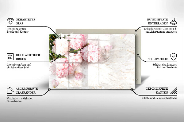 Protection plaque induction Fleurs de roses délicates