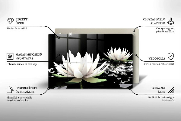 Protection plaque induction Lys blancs sur l'eau