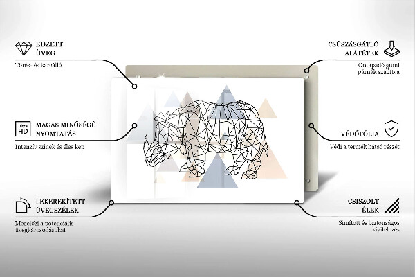 Protection plaque induction Rhinocéros de dessin au trait