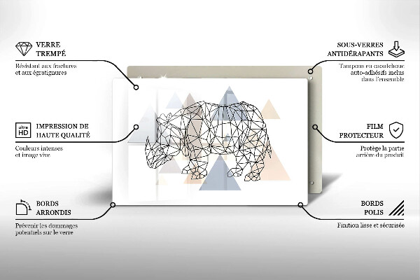 Protection plaque induction Rhinocéros de dessin au trait