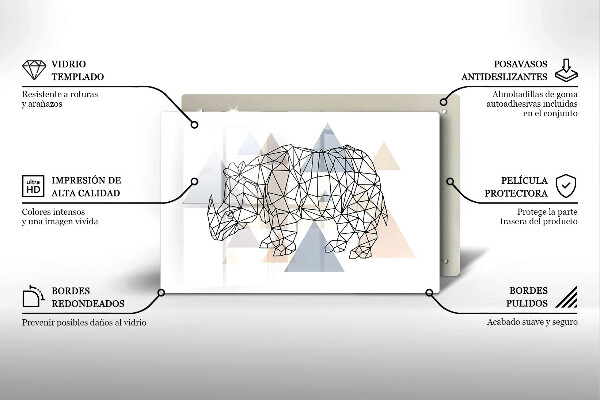 Protection plaque induction Rhinocéros de dessin au trait
