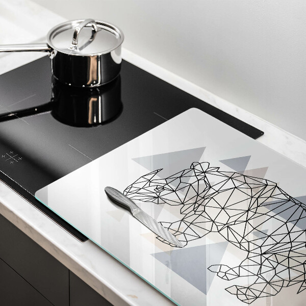 Protection plaque induction Rhinocéros de dessin au trait