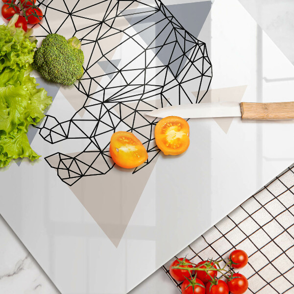 Protection plaque induction Rhinocéros de dessin au trait