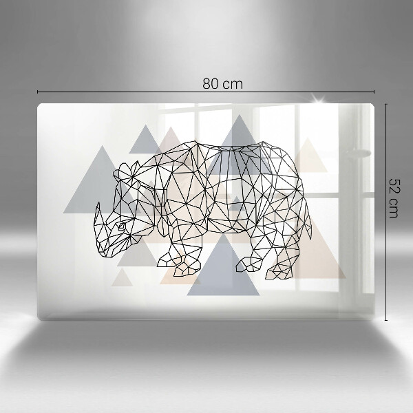 Protection plaque induction Rhinocéros de dessin au trait