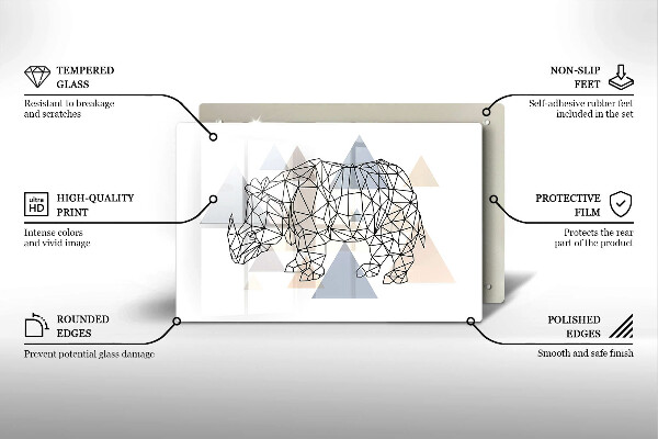 Protection plaque induction Rhinocéros de dessin au trait