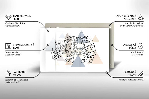 Protection plaque induction Rhinocéros de dessin au trait