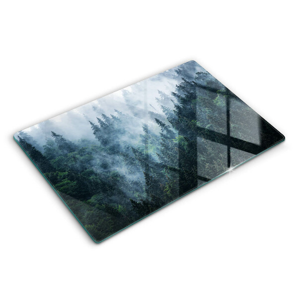 Cache plaque de cuisson Arbres forestiers et brouillard