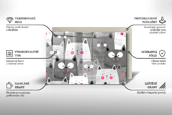 Cache plaque de cuisson Illustration de chats