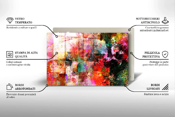 Protection plaque induction Peinture abstraite