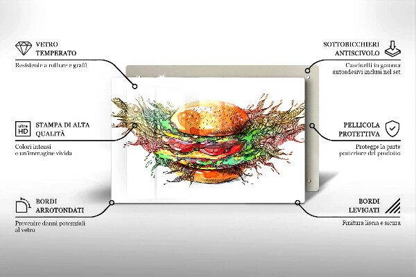 Protection plaque induction Dessin de hamburger