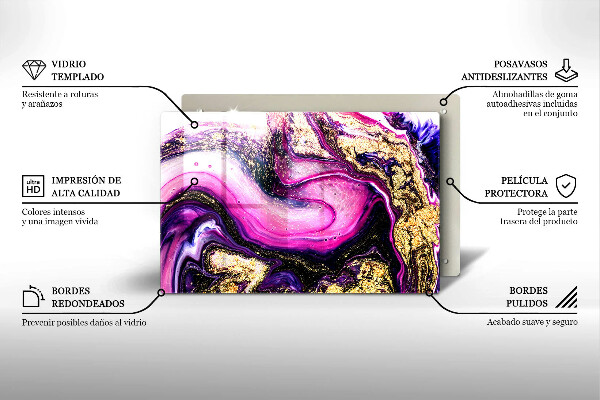 Protège plaque de cuisson Or de conception abstraite