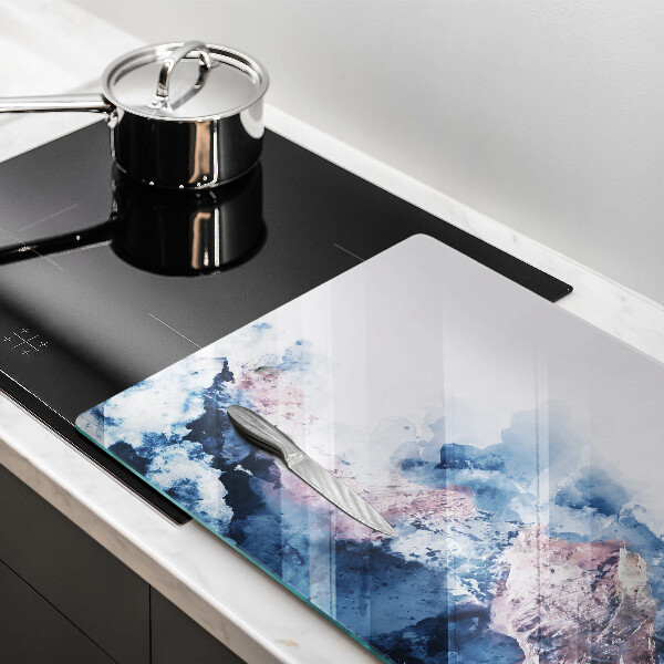 Cache plaque de cuisson Montagnes peintes abstraites