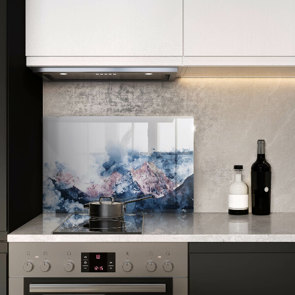 Cache plaque de cuisson Montagnes peintes abstraites