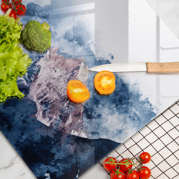 Cache plaque de cuisson Montagnes peintes abstraites