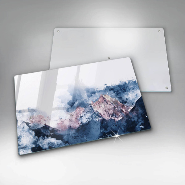 Cache plaque de cuisson Montagnes peintes abstraites