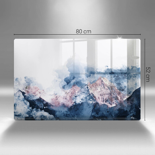 Cache plaque de cuisson Montagnes peintes abstraites