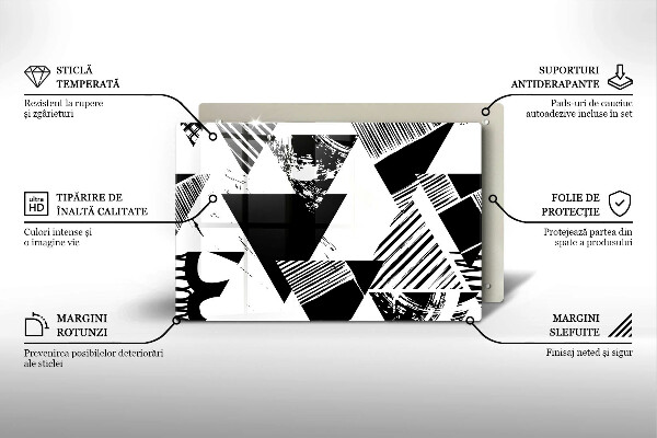 Cache plaque de cuisson Triangles géométriques