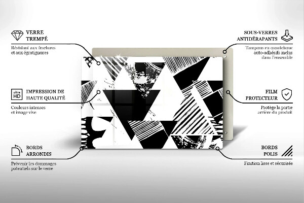 Cache plaque de cuisson Triangles géométriques