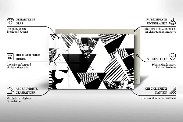 Cache plaque de cuisson Triangles géométriques