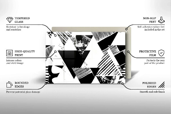 Cache plaque de cuisson Triangles géométriques