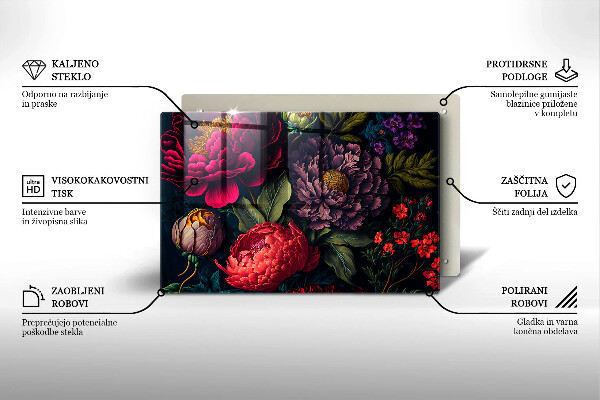 Cache plaque de cuisson Belles fleurs