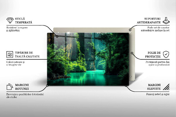 Cache plaque de cuisson Paysage lagon