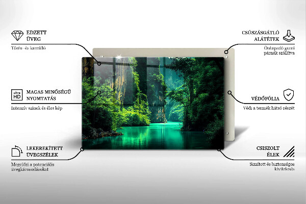 Cache plaque de cuisson Paysage lagon