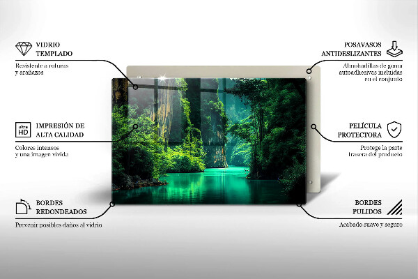 Cache plaque de cuisson Paysage lagon