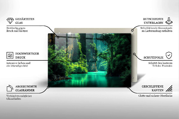 Cache plaque de cuisson Paysage lagon