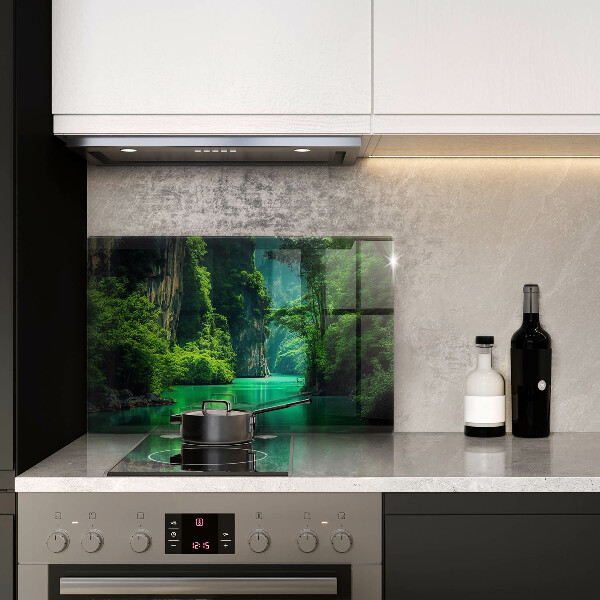 Cache plaque de cuisson Paysage lagon