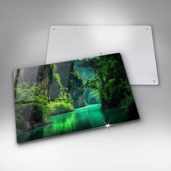 Cache plaque de cuisson Paysage lagon