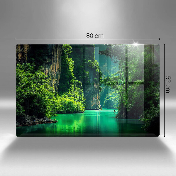 Cache plaque de cuisson Paysage lagon