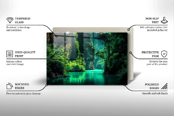 Cache plaque de cuisson Paysage lagon