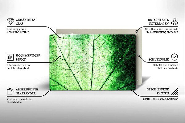 Protection plaque induction Feuille de veine décorative