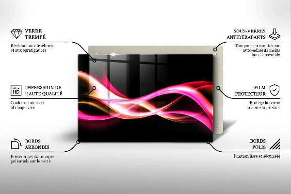 Protection plaque induction Fumée de néon abstraite