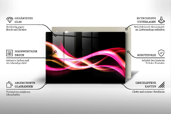 Protection plaque induction Fumée de néon abstraite