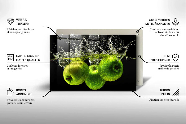 Protection plaque induction Pommes vertes et eau