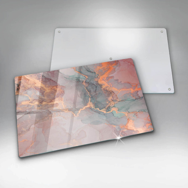 Cache plaque de cuisson Marbre avec de l'or