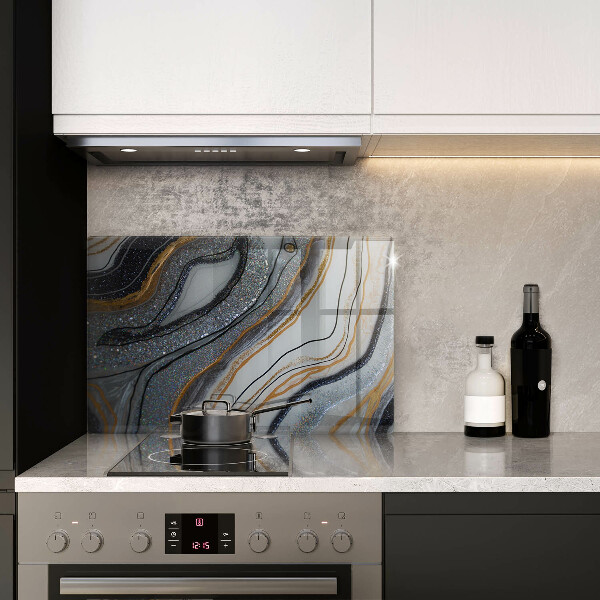 Cache plaque de cuisson rocher avec de l'or