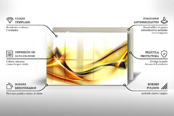 Protection plaque induction Lignes de lumière abstraites