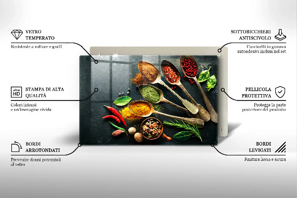 Cache plaque de cuisson Cuillères de cuisine d'épices
