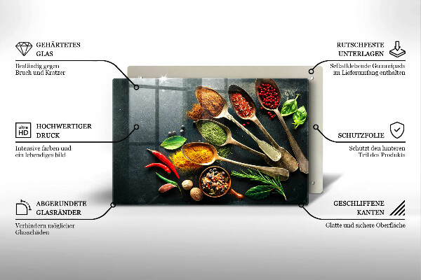 Cache plaque de cuisson Cuillères de cuisine d'épices