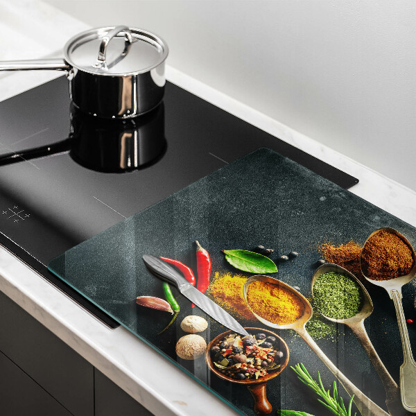 Cache plaque de cuisson Cuillères de cuisine d'épices