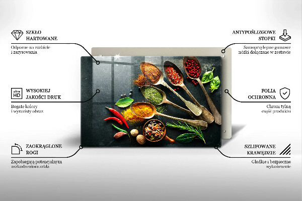 Cache plaque de cuisson Cuillères de cuisine d'épices