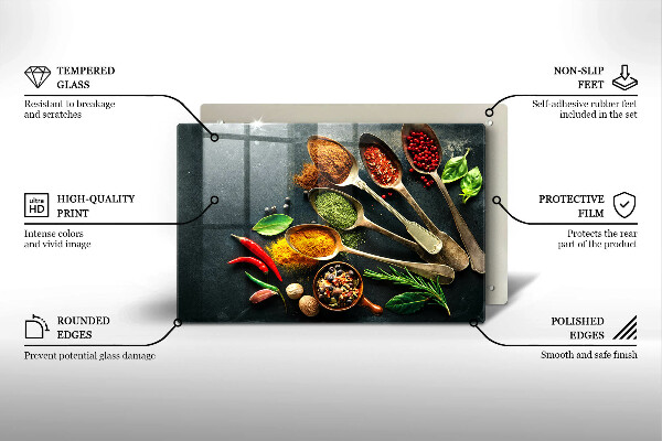 Cache plaque de cuisson Cuillères de cuisine d'épices